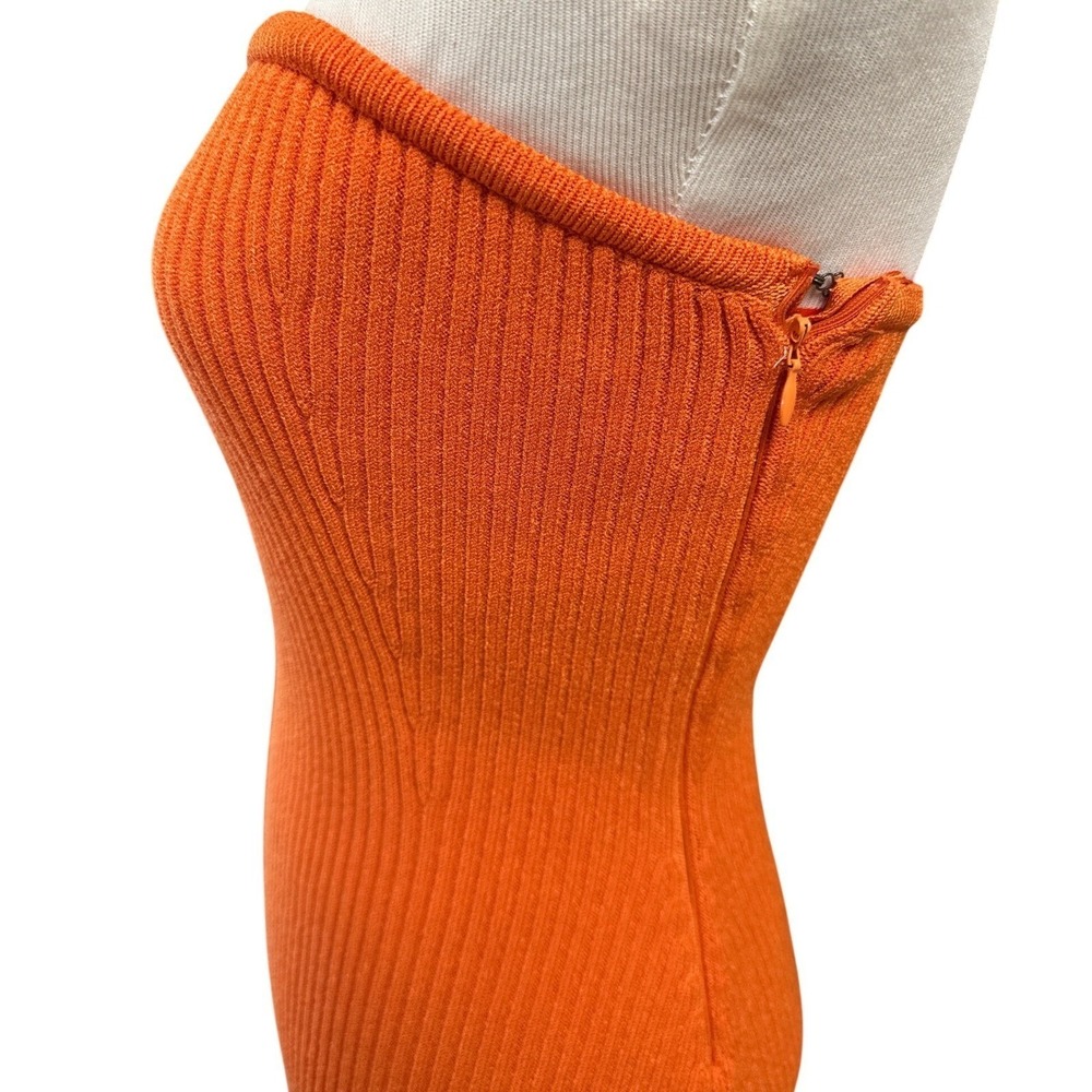 Michael Kors Orange Ribbed Knit Tube Mini Dress Y2K Resort Vacation Sample XS - Picture 3 of 8